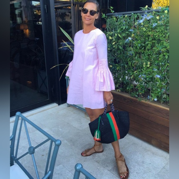 Zara Blogger Favorite Striped Skort Romper Mini Dress with Long Bell Sleeves - Picture 6 of 16